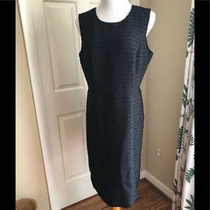 NWT Ann Taylor black textured shift dress size 14
